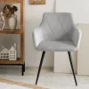 HOMLA Krzeslo Fellice Welurowe Szare 56X61X86 Cm