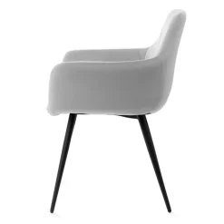 HOMLA Krzeslo Fellice Welurowe Szare 56X61X86 Cm