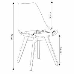 HOMLA Krzeslo Fisco Czarne 48X56X82 Cm