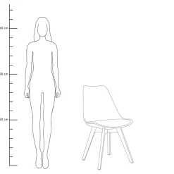 HOMLA Krzeslo Fisco Czarne 48X56X82 Cm