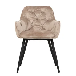 HOMLA Krzeslo Flossi Welurowe Bezowe 57X63X84 Cm