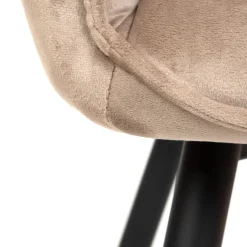 HOMLA Krzeslo Flossi Welurowe Bezowe 57X63X84 Cm