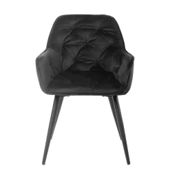 HOMLA Krzeslo Flossi Welurowe Czarne 57X63X84 Cm