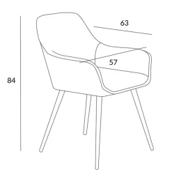 HOMLA Krzeslo Flossi Welurowe Granatowe 57X63X84 Cm
