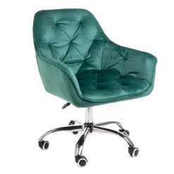 HOMLA Krzeslo Flossi Welurowe Obrotowe Zielone 57X65X90 Cm