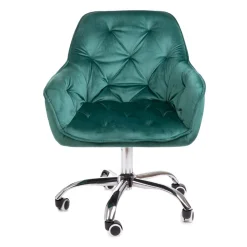 HOMLA Krzeslo Flossi Welurowe Obrotowe Zielone 57X65X90 Cm
