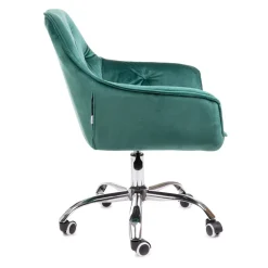 HOMLA Krzeslo Flossi Welurowe Obrotowe Zielone 57X65X90 Cm