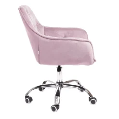 HOMLA Krzeslo Flossi Welurowe Obrotowe Rozowe 57X65X90 Cm