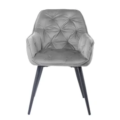 HOMLA Krzeslo Flossi Welurowe Szare 57X63X84 Cm