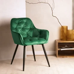 HOMLA Krzeslo Flossi Welurowe Zielone 57X63X84 Cm