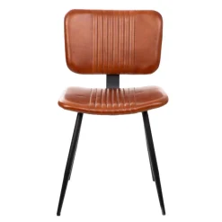 HOMLA Krzeslo Gladio W Obiciu Ze Skory Bawolej Brazowe 47X51X82 Cm