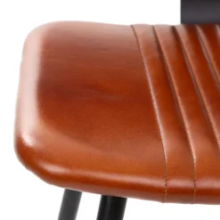 HOMLA Krzeslo Gladio W Obiciu Ze Skory Bawolej Brazowe 47X51X82 Cm
