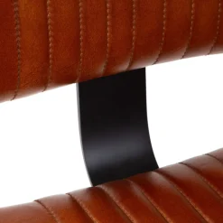 HOMLA Krzeslo Gladio W Obiciu Ze Skory Bawolej Brazowe 47X51X82 Cm