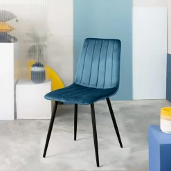 HOMLA Krzeslo Golick Welurowe Granatowe 44X57X88 Cm