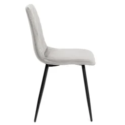 HOMLA Krzeslo Gunhild Welurowe Jasnoszare 44X57X88 Cm