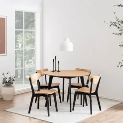 HOMLA Krzeslo Haveri! Drewniane Czarne-Naturalne 55X45X79,5 Cm