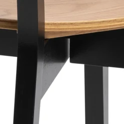 HOMLA Krzeslo Haveri! Drewniane Czarne-Naturalne 55X45X79,5 Cm