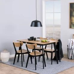 HOMLA Krzeslo Haveri! Drewniane Czarne-Naturalne 55X45X79,5 Cm