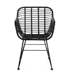 HOMLA Krzeslo Jardin Plecione Czarne 57X62X81 Cm