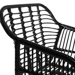 HOMLA Krzeslo Jardin Plecione Czarne 57X62X81 Cm