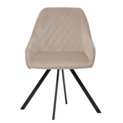 HOMLA Krzeslo Laurent Obrotowe Welurowe Czarne 54X55X85 Cm, Sh: 50Cm