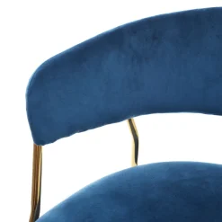 HOMLA Krzeslo Lira Welurowe Granatowe Ze Zlotymi Nogami 57X47X79 Cm