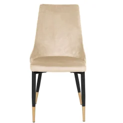 HOMLA Krzeslo Logan Welurowe Bezowe 44X44X92 Cm