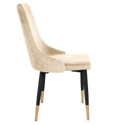 HOMLA Krzeslo Logan Welurowe Bezowe 44X44X92 Cm