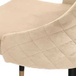 HOMLA Krzeslo Logan Welurowe Bezowe 44X44X92 Cm