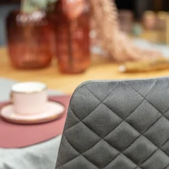 HOMLA Krzeslo Logan Welurowe Szare 44X44X92 Cm