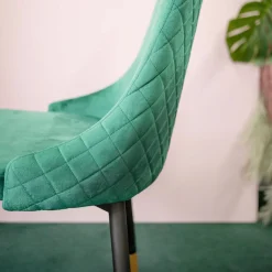 HOMLA Krzeslo Logan Welurowe Zielone 44X44X92 Cm