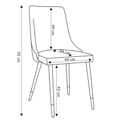 HOMLA Krzeslo Logan Welurowe Zielone 44X44X92 Cm