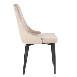 HOMLA Krzeslo Louis Welurowe Bezowe 44X59X88 Cm