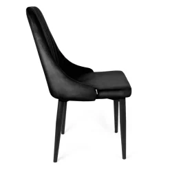 HOMLA Krzeslo Louis Welurowe Czarne 44X59X88 Cm