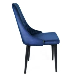 HOMLA Krzeslo Louis Welurowe Granatowe 44X59X88 Cm