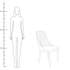 HOMLA Krzeslo Louis Welurowe Granatowe 44X59X88 Cm