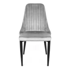 HOMLA Krzeslo Louis Welurowe Szare 44X59X88 Cm