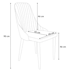 HOMLA Krzeslo Louis Welurowe Zielone 44X59X88 Cm