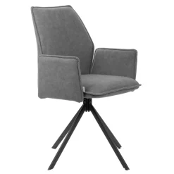 HOMLA Krzeslo Lugro Obrotowe Szare 56X60X82 Cm