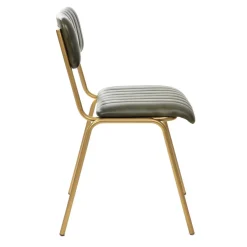 HOMLA Krzeslo Lumbar W Obiciu Ze Skory Bawolej Zielone 46X52X78 Cm