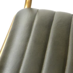 HOMLA Krzeslo Lumbar W Obiciu Ze Skory Bawolej Zielone 46X52X78 Cm