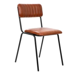 HOMLA Krzeslo Lumbar W Obiciu Ze Skory Bawolej Brazowe 46X52X78 Cm