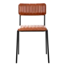 HOMLA Krzeslo Lumbar W Obiciu Ze Skory Bawolej Brazowe 46X52X78 Cm