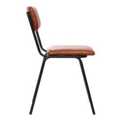 HOMLA Krzeslo Lumbar W Obiciu Ze Skory Bawolej Brazowe 46X52X78 Cm