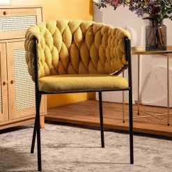 HOMLA Krzeslo Merle Musztardowe 57X59X78 Cm