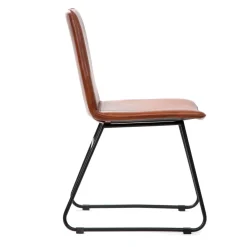 HOMLA Krzeslo Nerea W Obiciu Ze Skory Bawolej Brazowe 46X58X86 Cm