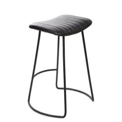 HOMLA Krzeslo Nerea W Obiciu Ze Skory Bawolej Czarne 50X39X65 Cm