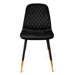 HOMLA Krzeslo Noir Welurowe Czarne 44X52X85Cm