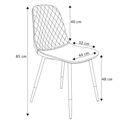 HOMLA Krzeslo Noir Welurowe Granatowe 44X52X85Cm