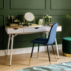 HOMLA Krzeslo Noir Welurowe Granatowe 44X52X85Cm